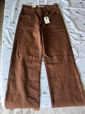 Levi's High Rise Wide Leg Jeans in Brown